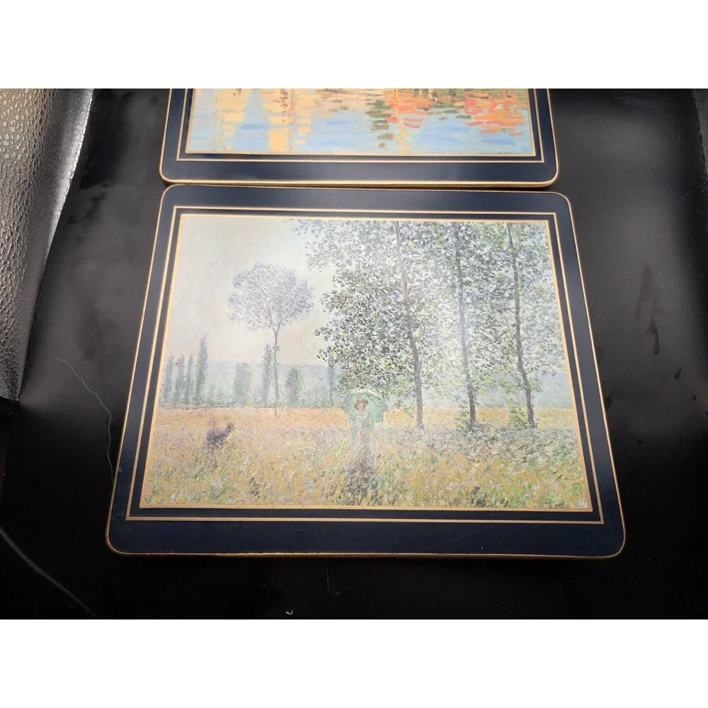 Giverny Claude Monet Impressionist Art Collection Cork Backed Mats Set Of 4